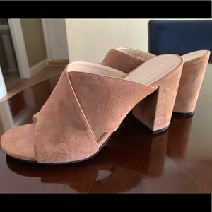 Cole Haan Grand OS nude suede sandals with heel